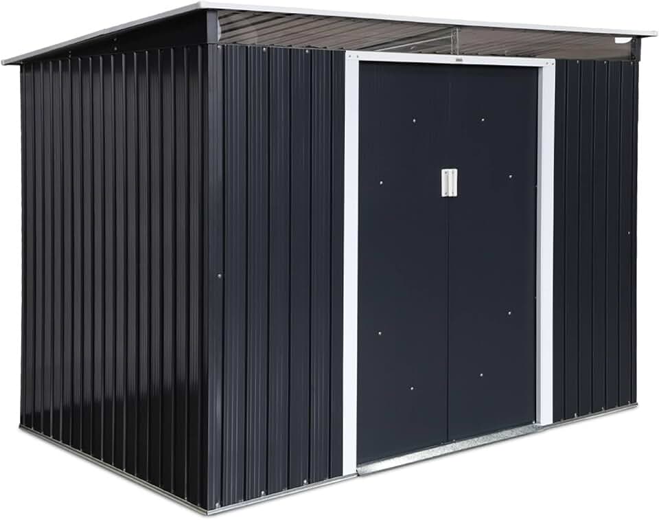 karaca-alisveris - Abri de Jardin en métal Couleur Anthracite 4.85m² avec puits de lumière - AUDOMAROIS-