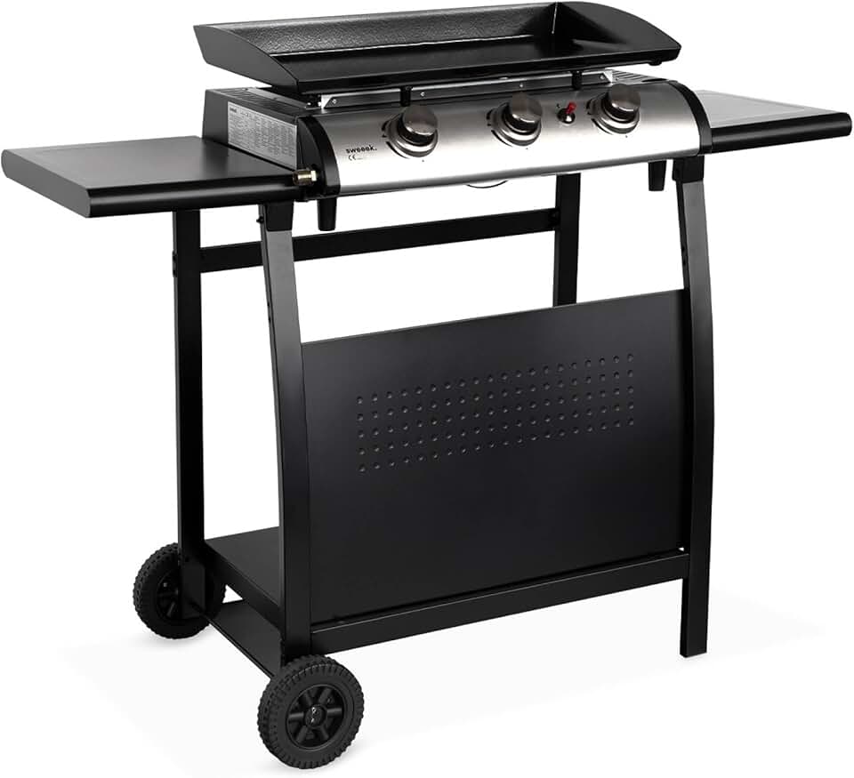 karaca-alisveris - Porthos - 3 brûleurs, 7.55kW, inox, plaque émaillée, chariot
