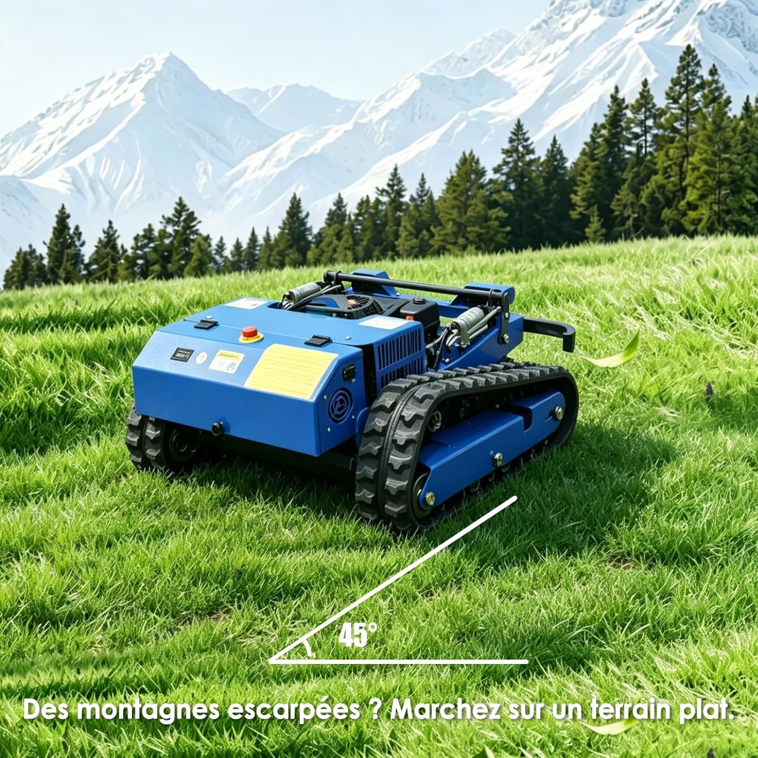 Tondeuse à gazon - hybride huile/électrique - tout-terrain - 4WD, télécommandée