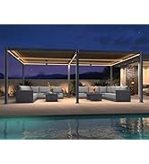 karaca-alisveris Pergola Bioclimatique 4 x 6 m en Aluminium, Tonnelle de Jardin Exterieur Imperméable ...