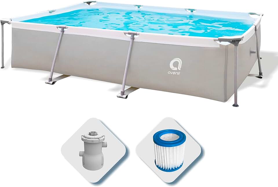 karaca-alisveris - Piscine rectangulaire structurelle - gris - montage facile