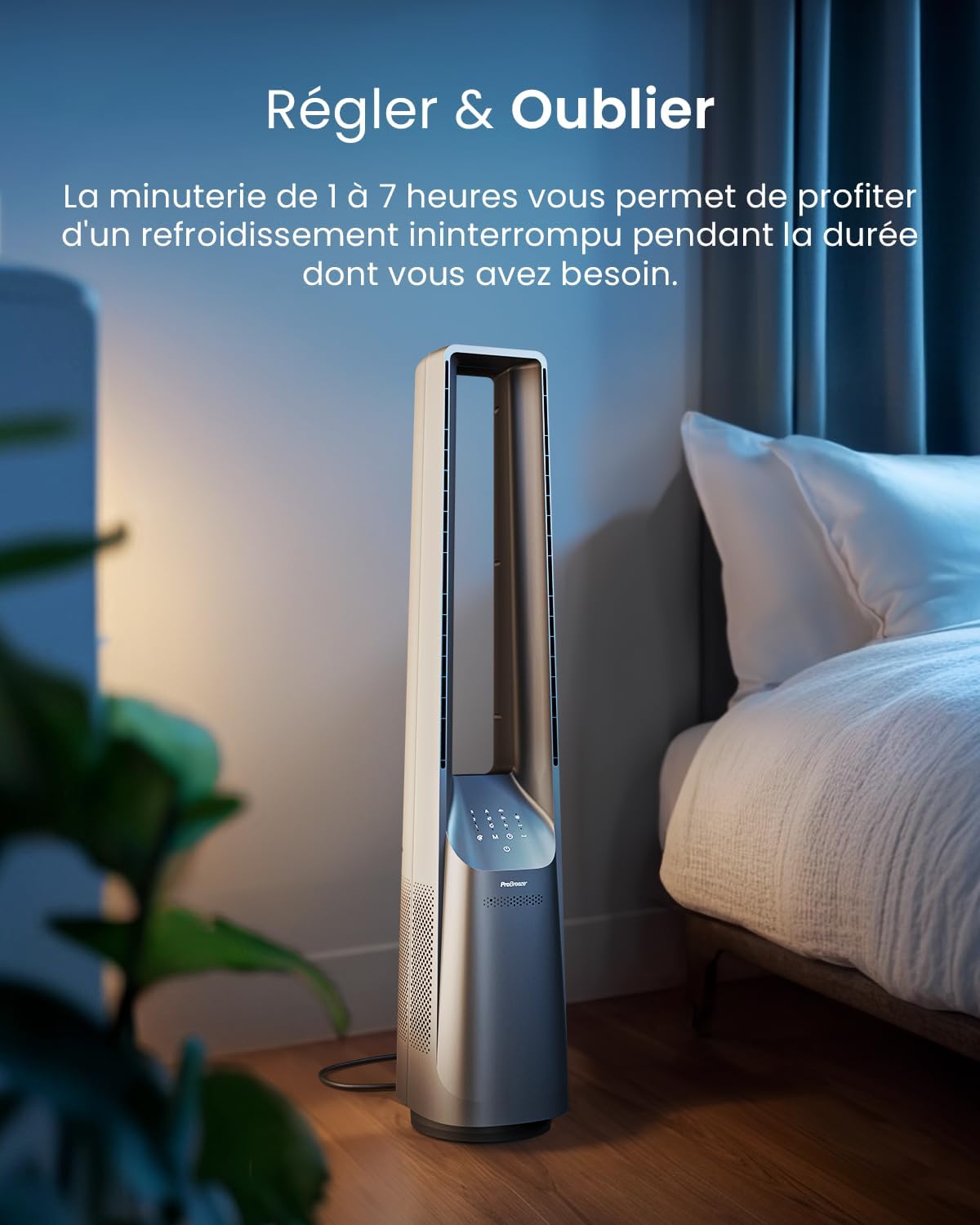 karaca-alisveris - Ventilateur tour 101 cm, 6 vitesses, oscillant, silencieux
