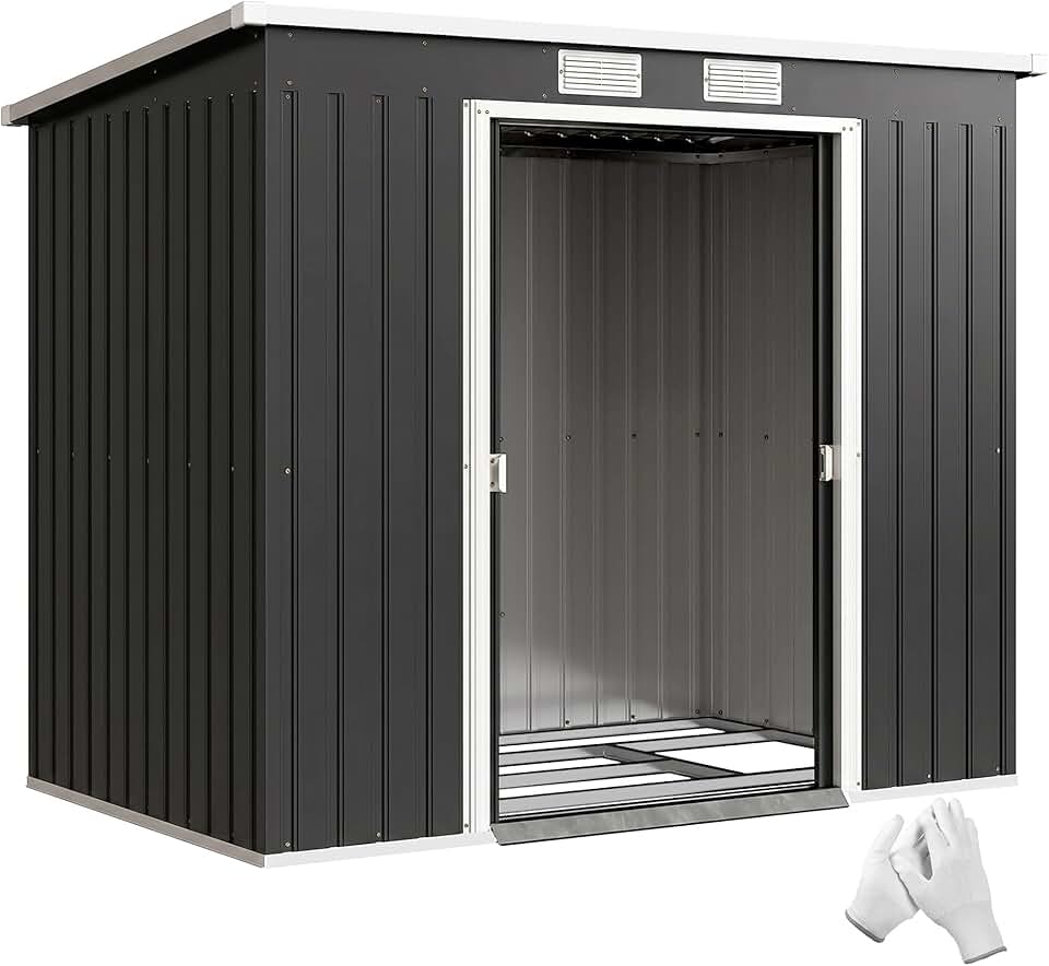 karaca-alisveris - abri de jardin acier 2,77 m², 213x130x172 cm, portes verrouillables, fondation