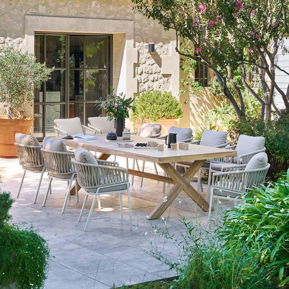 karaca-alisveris - Xenia table de jardin 10 places - eucalyptus - grande taille