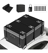 karaca-alisveris Coffre de Toit Voiture Souple 600 L, Sac de Toit Pliable et Étanche 500D PVC, Tapis Ant...