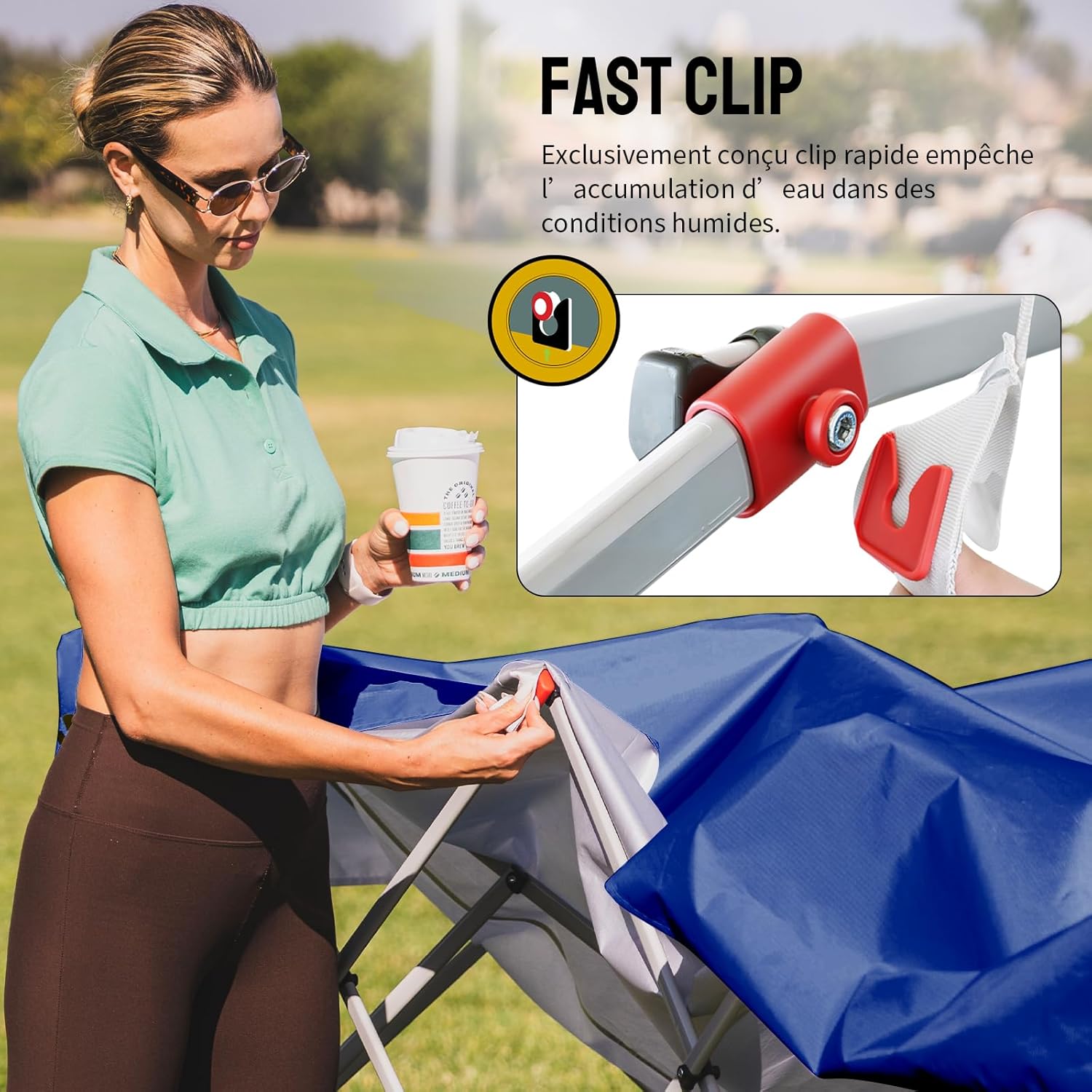 karaca-alisveris - tonnelle pliante 3x3m - imperméable, UPF 50+, 4 parois amovibles