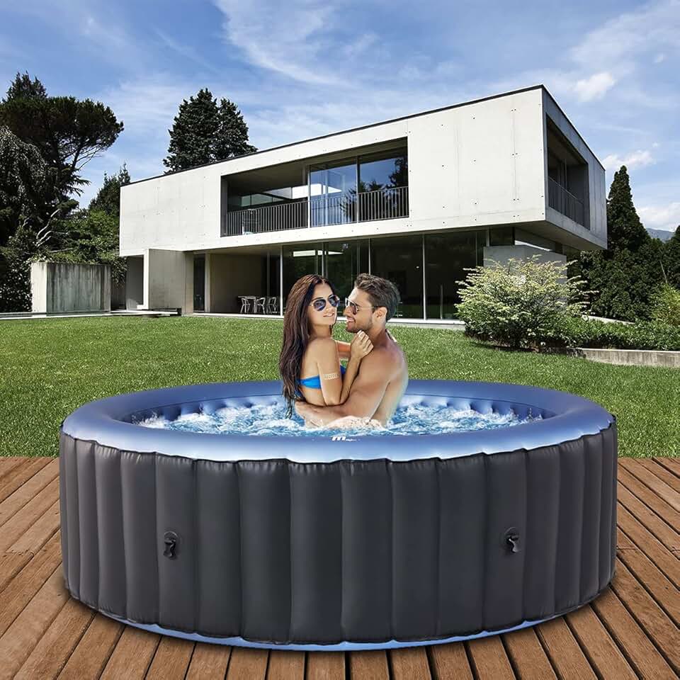 karaca-alisveris karaca-alisveris Spa Gonflable Extérieur Bergen C-BE041 | Rond ⌀ 180,0 cm - Spa Gonflable 4 Personnes - Nettoyage UV-C - Jusqu'à 1077 L - 40°C - Télécommande - 118 Jets (4 Personnes)