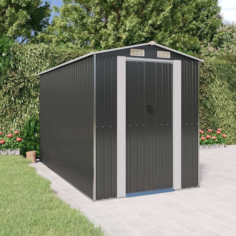 karaca-alisveris Abri de Jardin Anthracite 192x357x223 cm Acier galvanisé,Abris de Jardin,Abri de Stockage pour Jardin,Abri d'outils de Jardin