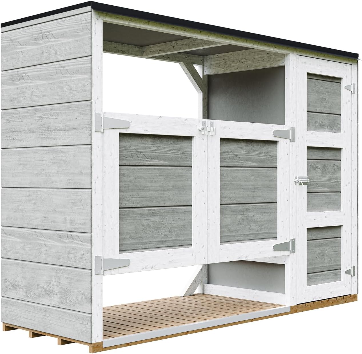 Abri de Jardin pour poubelles, Cache Poubelle extérieur 2x240L – Coffre de Rangement Exterieur, Armoire de Jardin, cabane de Jardin Exterieur – karaca-alisveris M981A-TUNDRA Grey