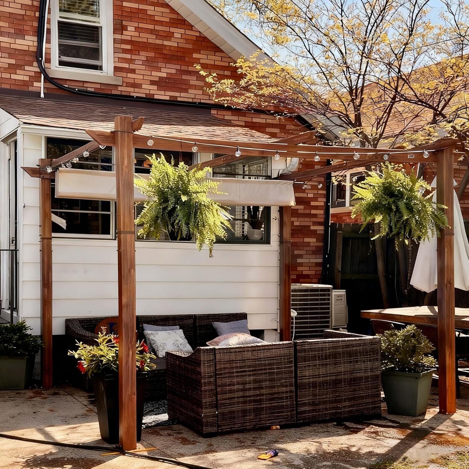 karaca-alisveris - Pergola 3x3m - aluminium, éclairage, toit rétractable
