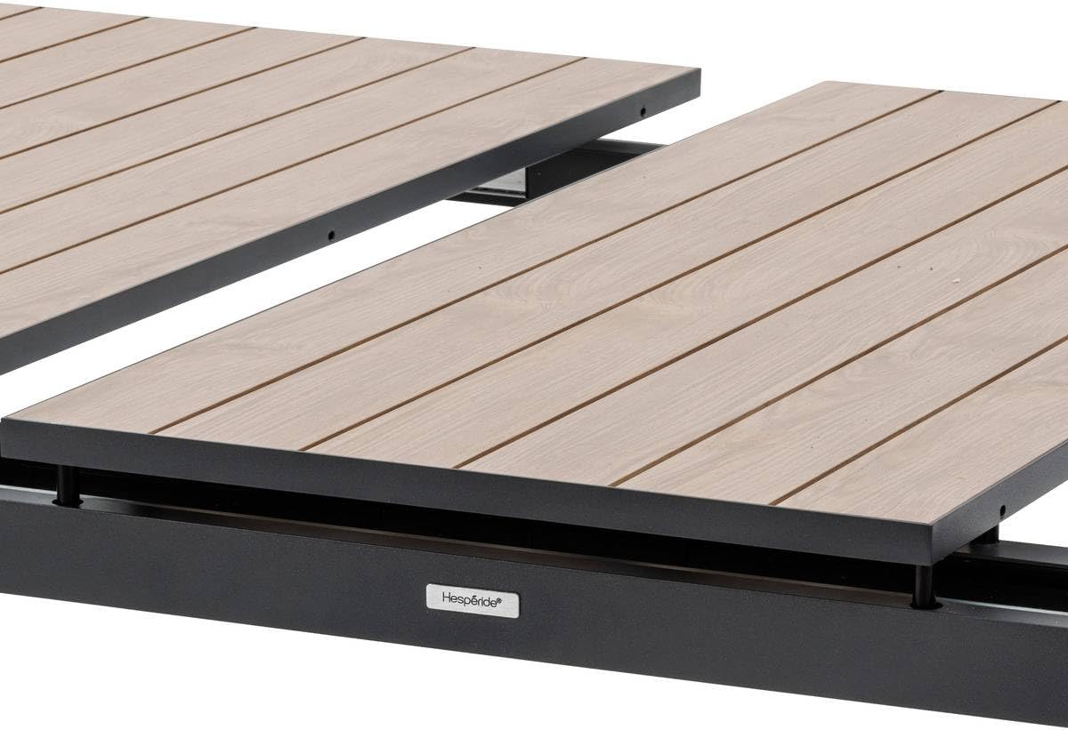 karaca-alisveris - Evasion - grande table extensible 14 places - aluminium effet bois, rallonge, extérieur