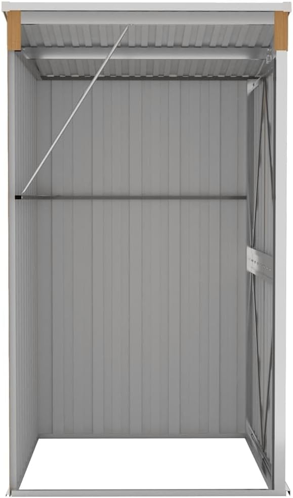 karaca-alisveris Remise de Jardin Murale Marron 118x100x178 cm Acier galvanisé,Structures extérieures, Cabanes & abris de Jardin,316220