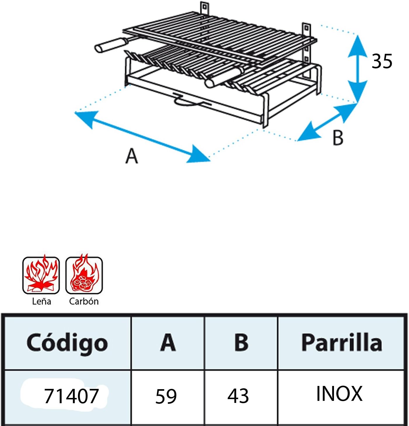 karaca-alisveris - Barbecue inox avec grille fer - 71406