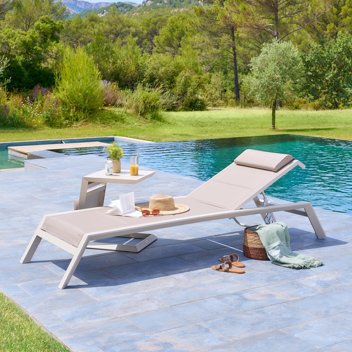 karaca-alisveris - Allure table de jardin carrée 55x45x55cm aluminium argile