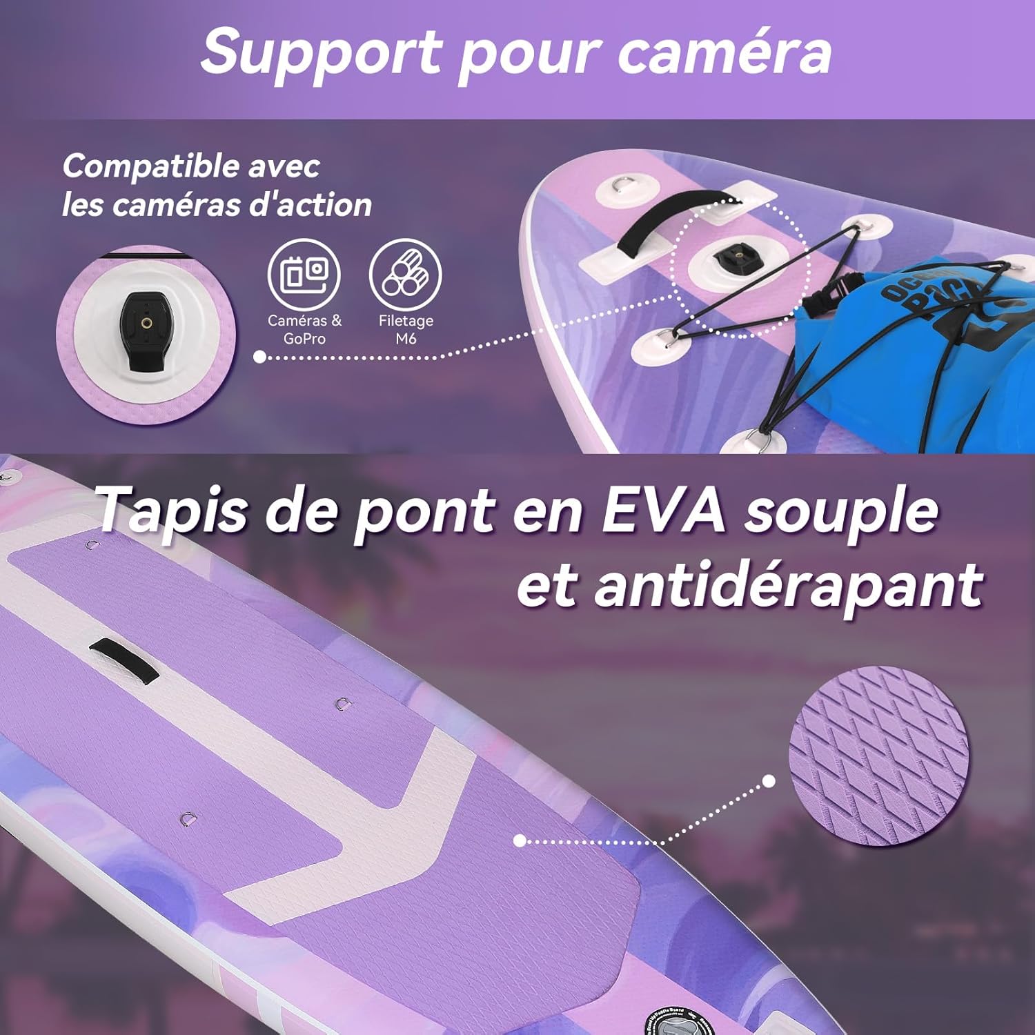 karaca-alisveris - Paddle Gonflable Série Adulte - 320/335cm - 2 personnes, siège kayak, pagaie alu, support caméra, jusqu'à 15