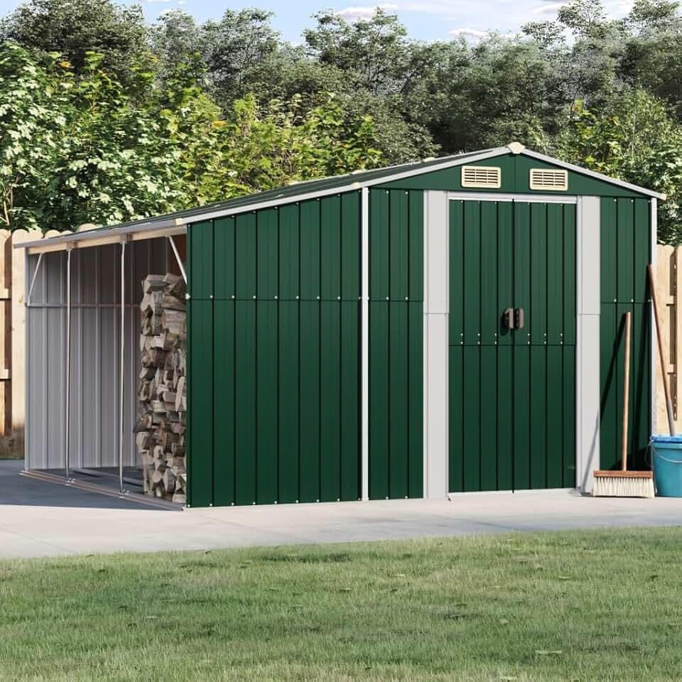 karaca-alisveris Abri de Jardin Vert 277x279x179 cm Acier galvanisé,Abris De Jardin,Abri De Stockage pour Jardin,Abri D'Outils De Jardin