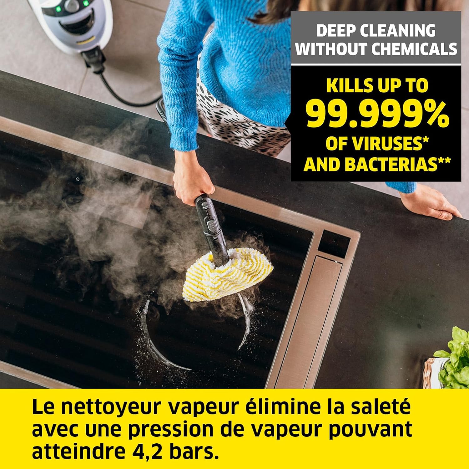 karaca-alisveris - SC 5 EasyFix Iron Plug - 0,5+1,5 L - Vapeur 4,2 bar, 150 m²