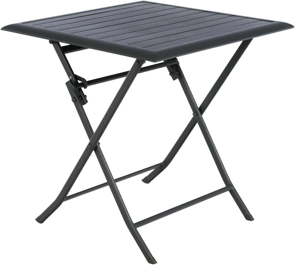 karaca-alisveris - Azua - table pliante 2 places 70x70cm aluminium gris