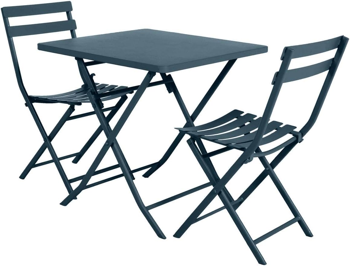 karaca-alisveris - Greensboro - table pliante 2 places acier époxy 70x70