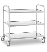 karaca-alisveris Chariot de service avec roulettes, 3 plateaux RCSW 3 (101 x 55 x 96,5 cm, capacité de charge 480 kg...
