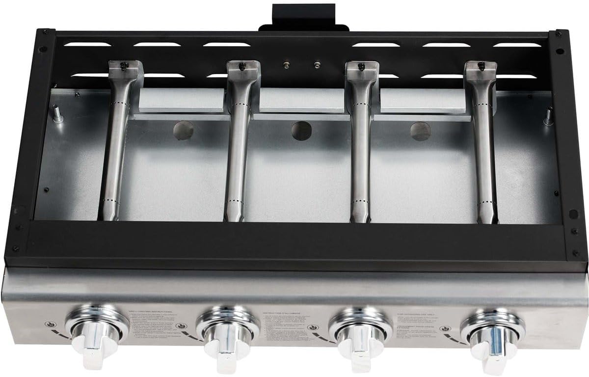 Plancha - 4 brûleurs, 9.7kW, gris, dimensions familiales