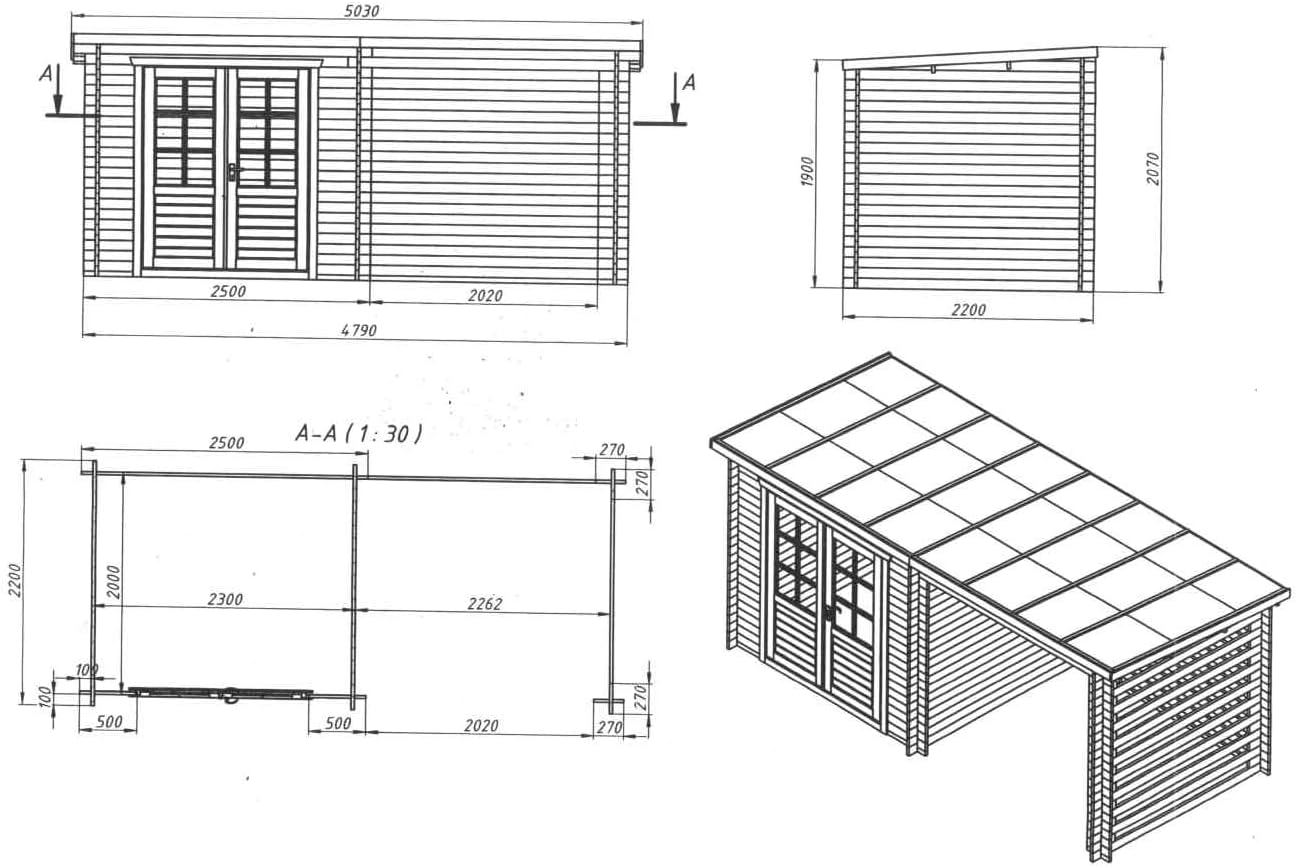 Abri de jardin en bois - 10.5m², 