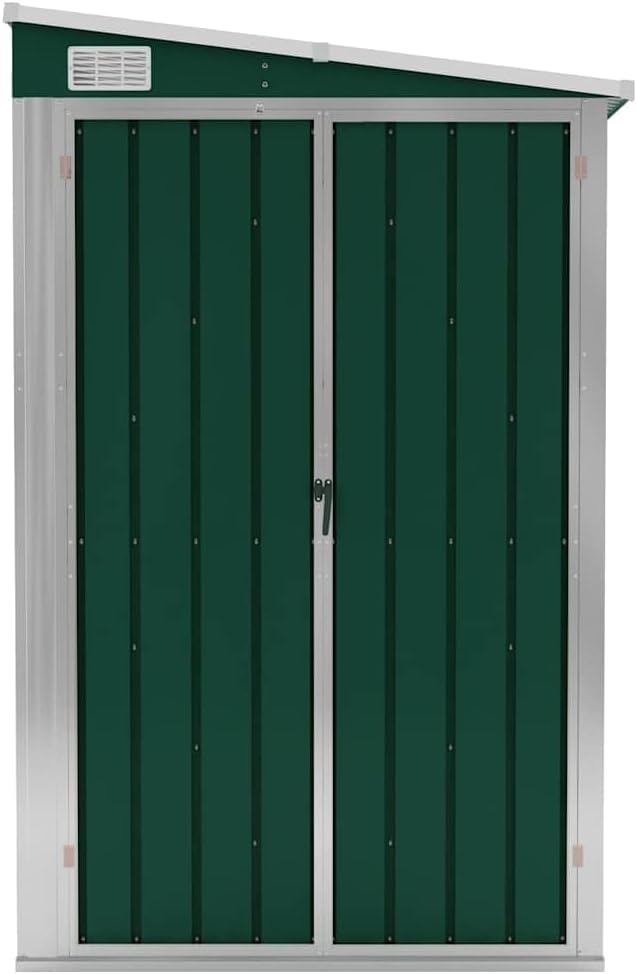 karaca-alisveris Abri de Jardin Mural Vert 118x382x178 cm Acier galvanisé,Structures extérieures, Cabanes & abris de Jardin,316229
