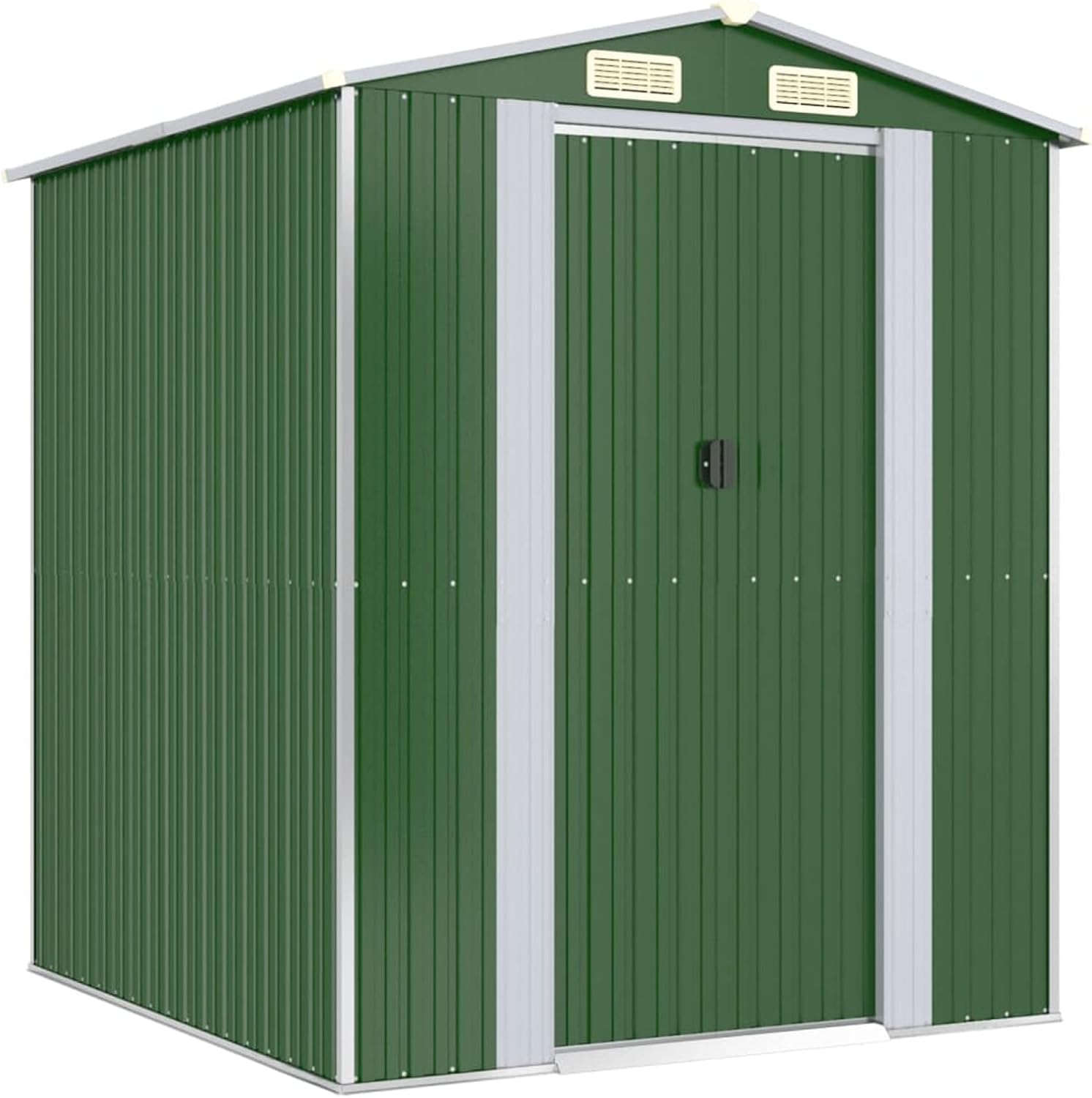 Abri de jardin extérieur en acier galvanisé vert 192 x 191 x 223 cm