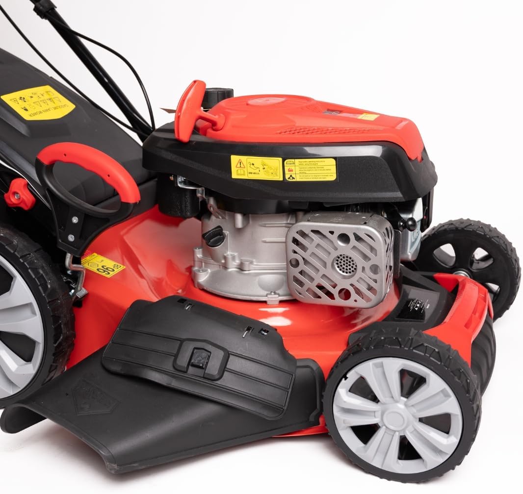 karaca-alisveris Tondeuse à gazon à explosion automotrice 4in1-4 CV, Tondeuse à gazon thermique autoportée - Moteur 170cc 4 temps avec autotraction - Largeur de coupe 51 cm - Mulching - Panier de collecte 60L