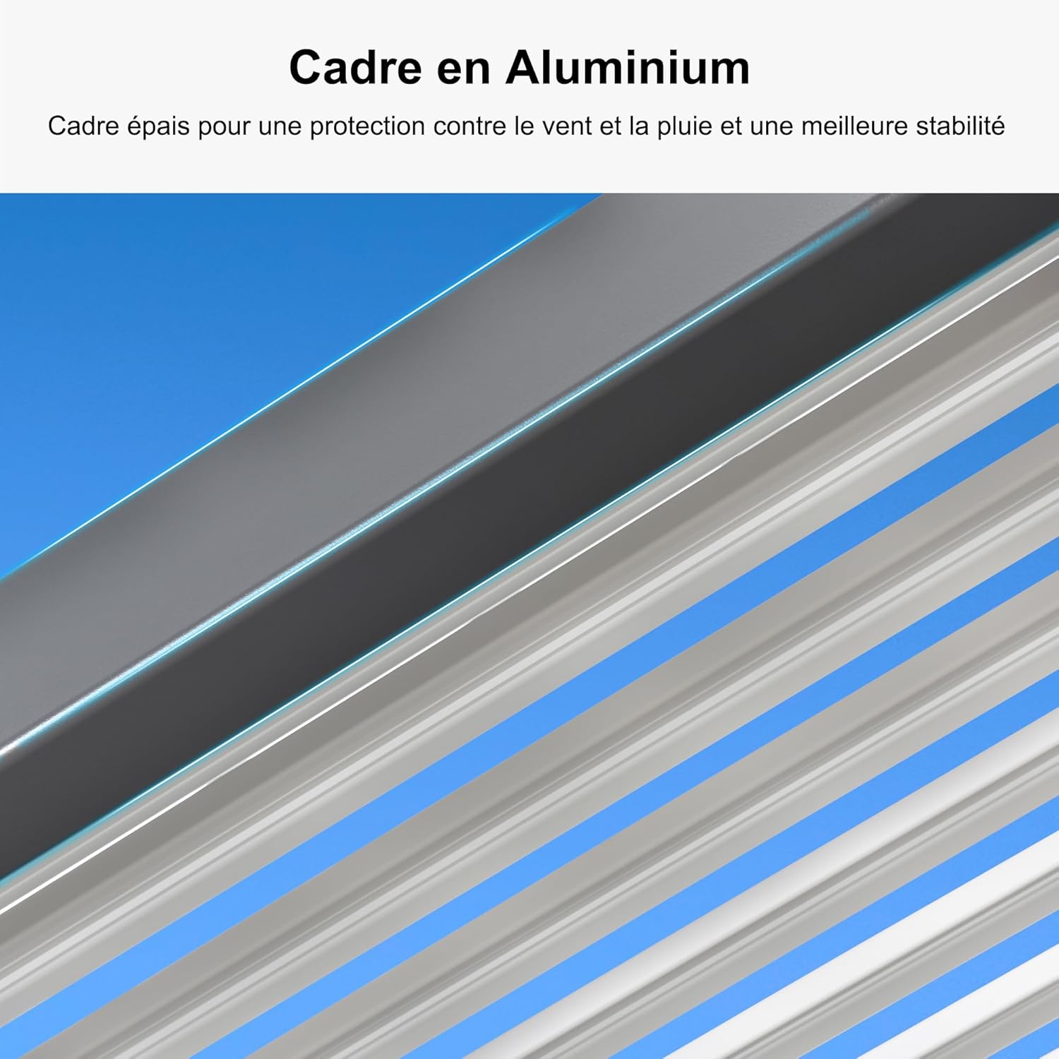 karaca-alisveris - Pergola Bioclimatique - 6,35x3,5m - Aluminium, éclairage, lames orientables, poteaux blancs