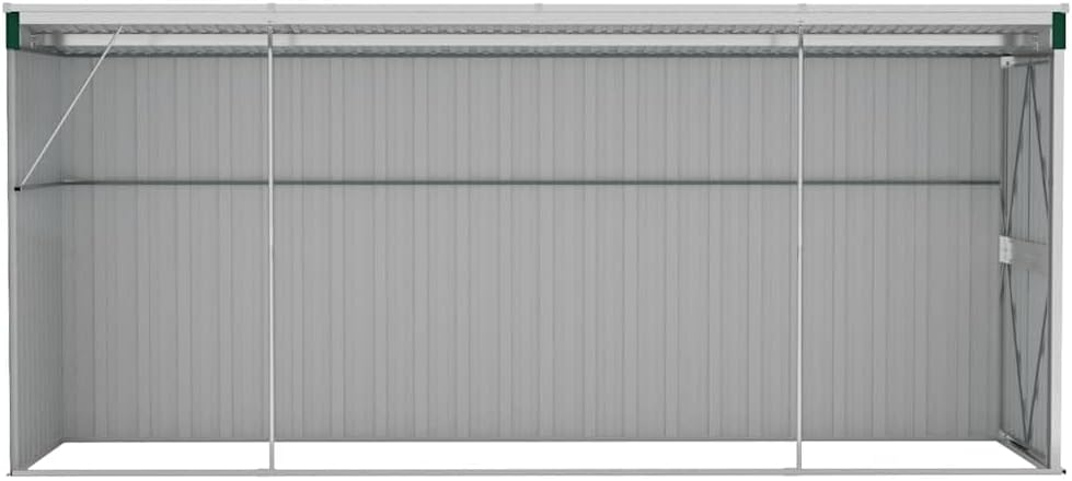 karaca-alisveris Abri de Jardin Mural Vert 118x382x178 cm Acier galvanisé,Structures extérieures, Cabanes & abris de Jardin,316229