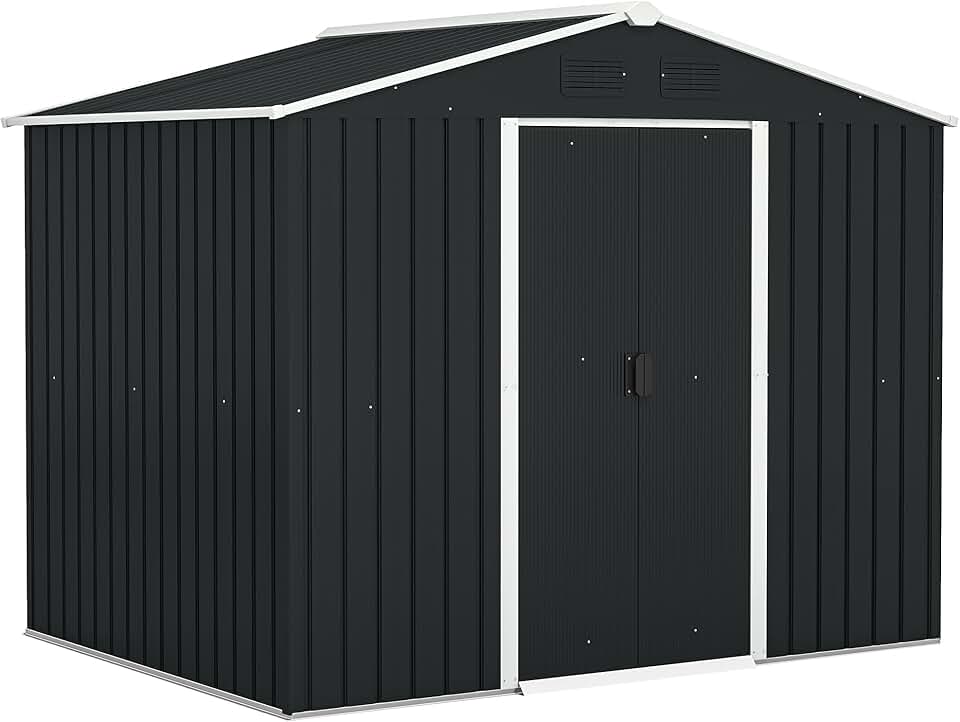 karaca-alisveris - abri de jardin acier - 236x174x190cm - portes coulissantes