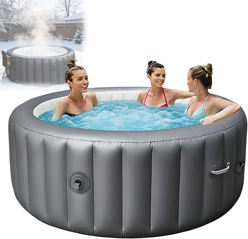 Spa gonflable 4 personnes - 130 jets, LED, chauffe 40°C - portable