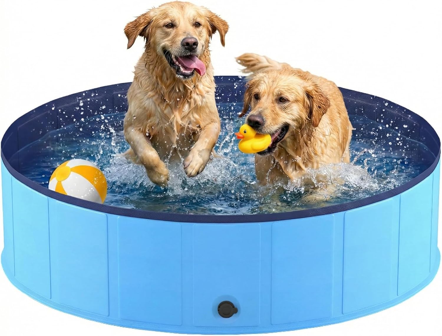 Piscine Chien Pliable, Piscine pour Chien 120x30cm en PVC, Piscine Enfant Stable et Antidérapant, Piscine Portable pour Grand Chien et Animaux de Compagnie Bleu