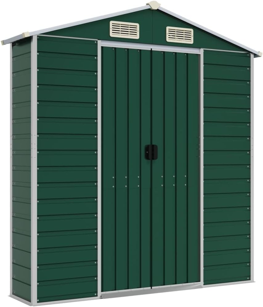 GuyAna - Abri de jardin métal 191x130x198 cm, acier galvanisé, stockage outils