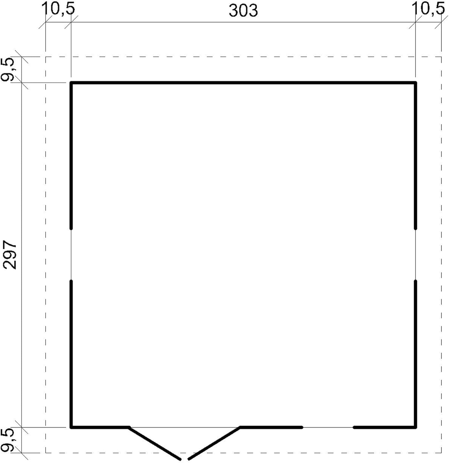 Abri de Jardin en Bois Naturel - Stockage extérieur avec fenêtres- H226x316x324 cm/9 m² Hangar en Bois Naturel - Atelier Rangement Outils et vélos- karaca-alisveris M335