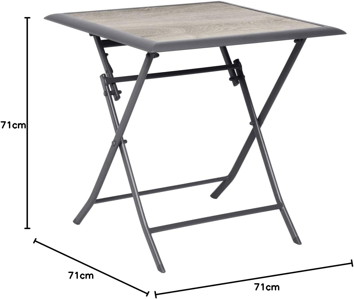 karaca-alisveris - Azua table pliante carrée 2 places gris aluminium