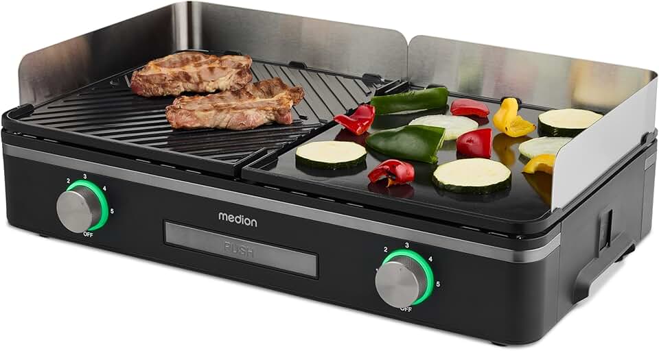 karaca-alisveris - gril de table double zone - 2 plaques amovibles, 2400W, IPX4, MD12027