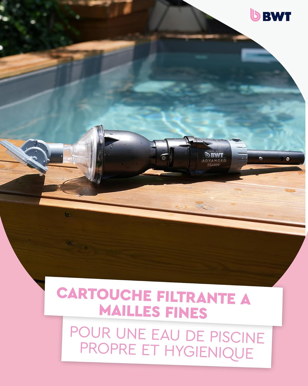 BWT - aspirateur piscine FSA200 - sans fil, manche télescopique, grande autonomie