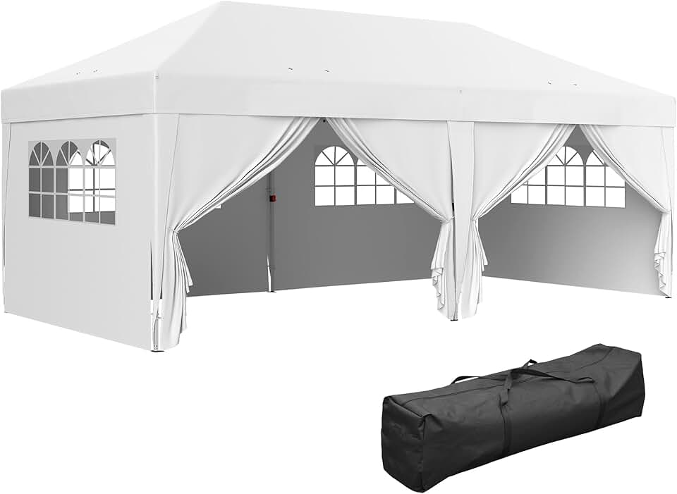 karaca-alisveris - Tonnelle pliante série jardin 3x6m, 6 parois, sac inclus
