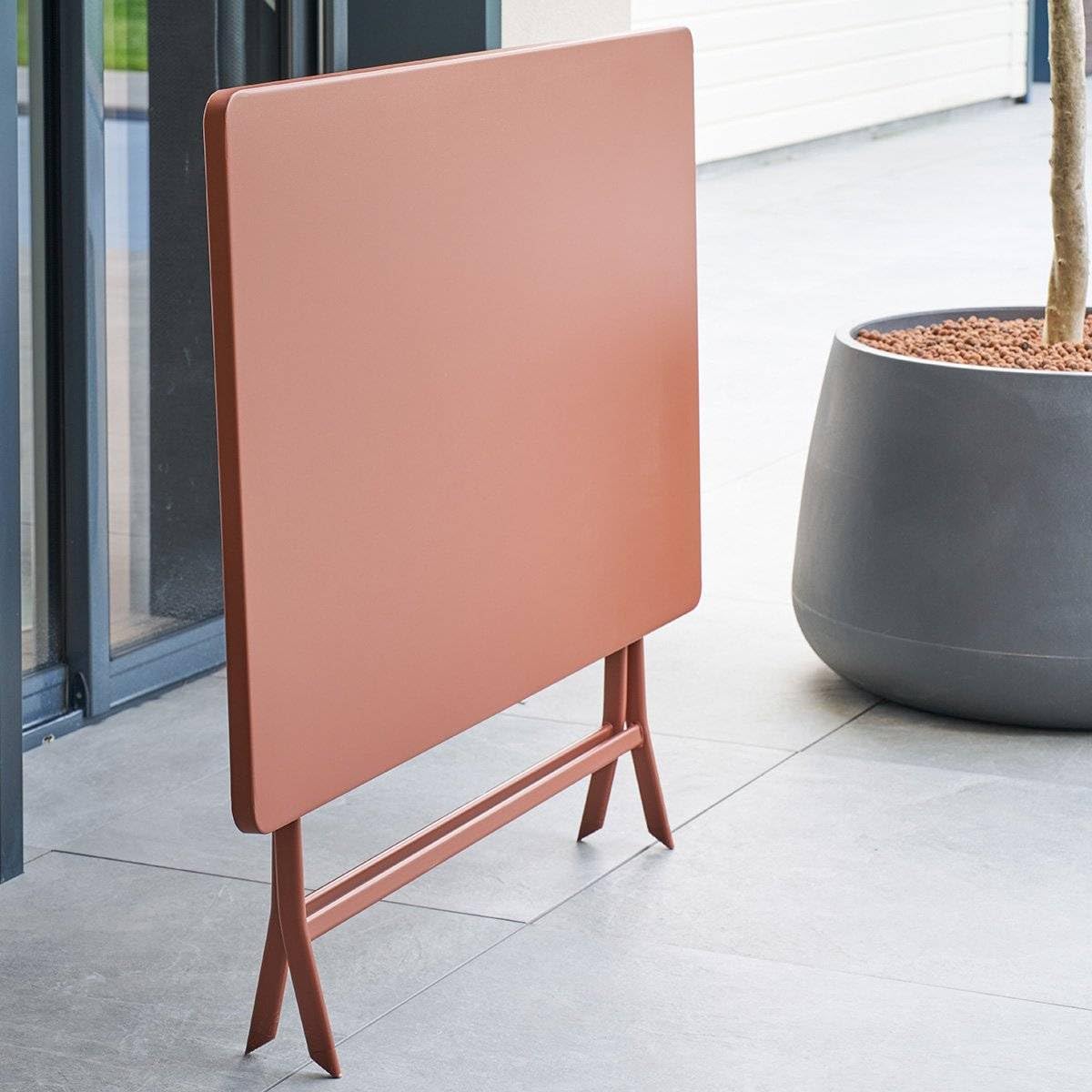 karaca-alisveris - Greensboro - 110x70 cm - table pliante 4 places acier acajou