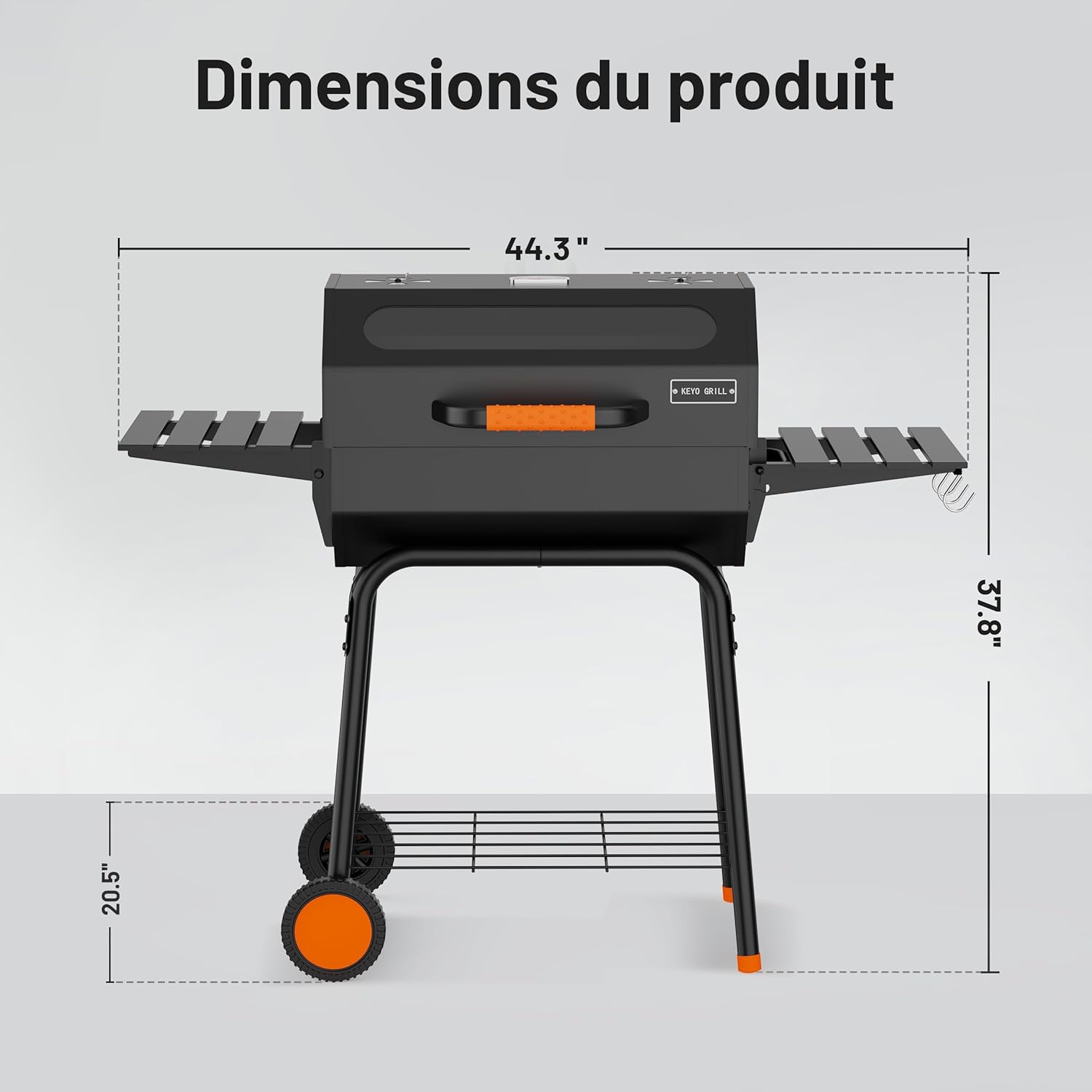 karaca-alisveris 23 pouces barbecue pentagonal, chromé, 469 Sq In-23 Pouces