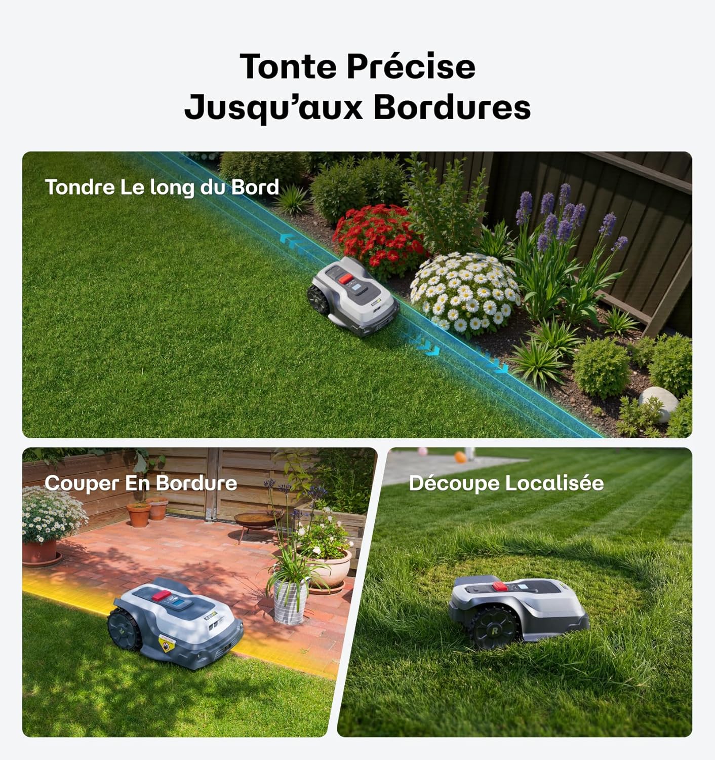 Robot Tondeuse - sans fil, gestion multizone, évitement obstacle - 800㎡ - T600