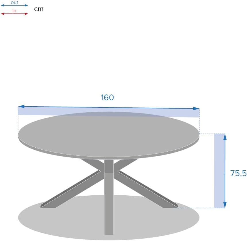 karaca-alisveris - Oriengo - diamètre 160 cm - aluminium acacia 8 places