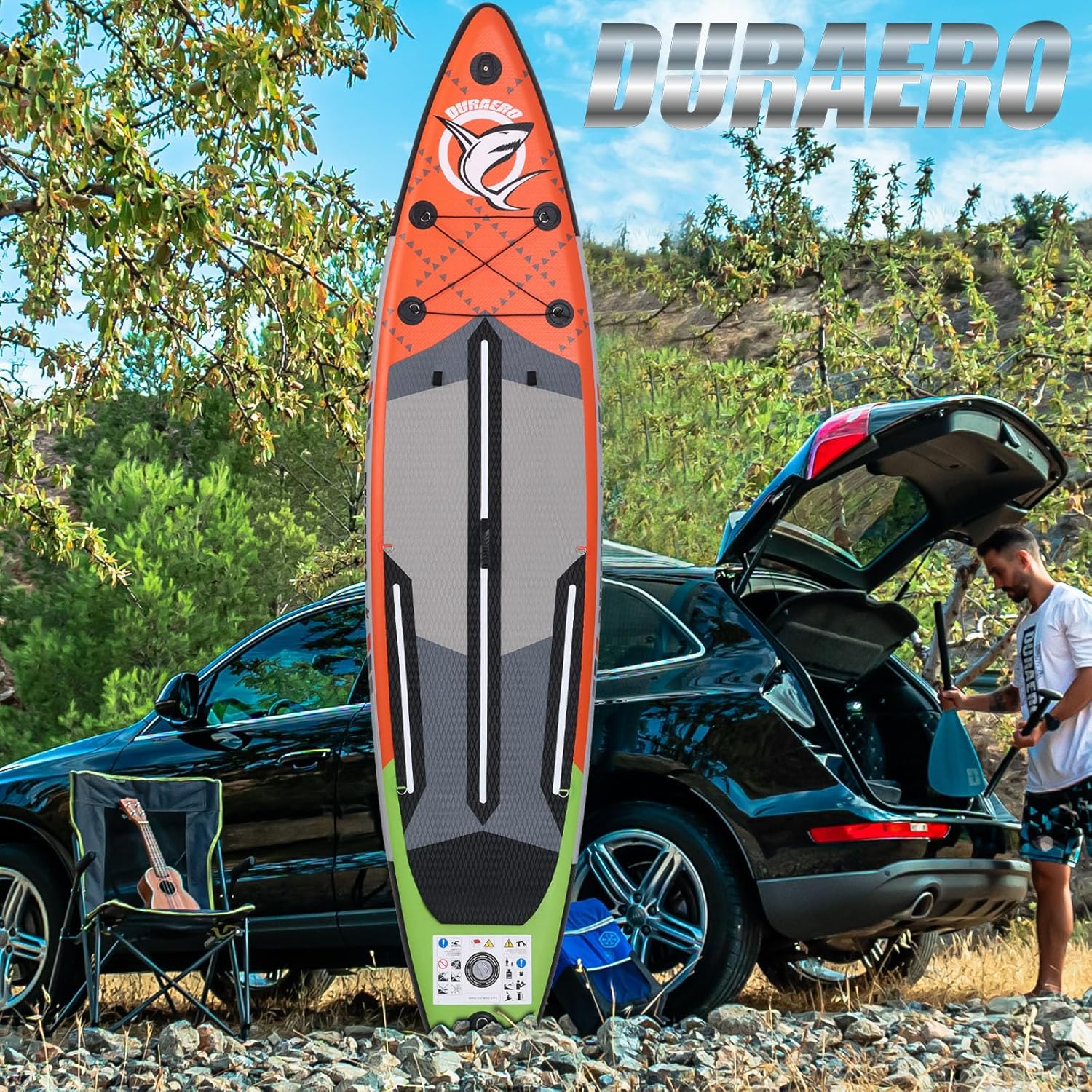 Kayak gonflable stand up paddle 330x76x15 cm, siège, sac, pompe