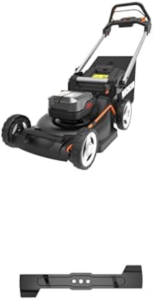 Pack karaca-alisveris Tondeuse à Gazon autotractée Brushless sans Fil 40V WG749E + 3 Lames de Rechange, jusqu'à 500m², Lame de 46cm, Coupe jusqu'aux Bordures, Sac de 55 L, livée avec 2 Batteries 4Ah et Chargeur