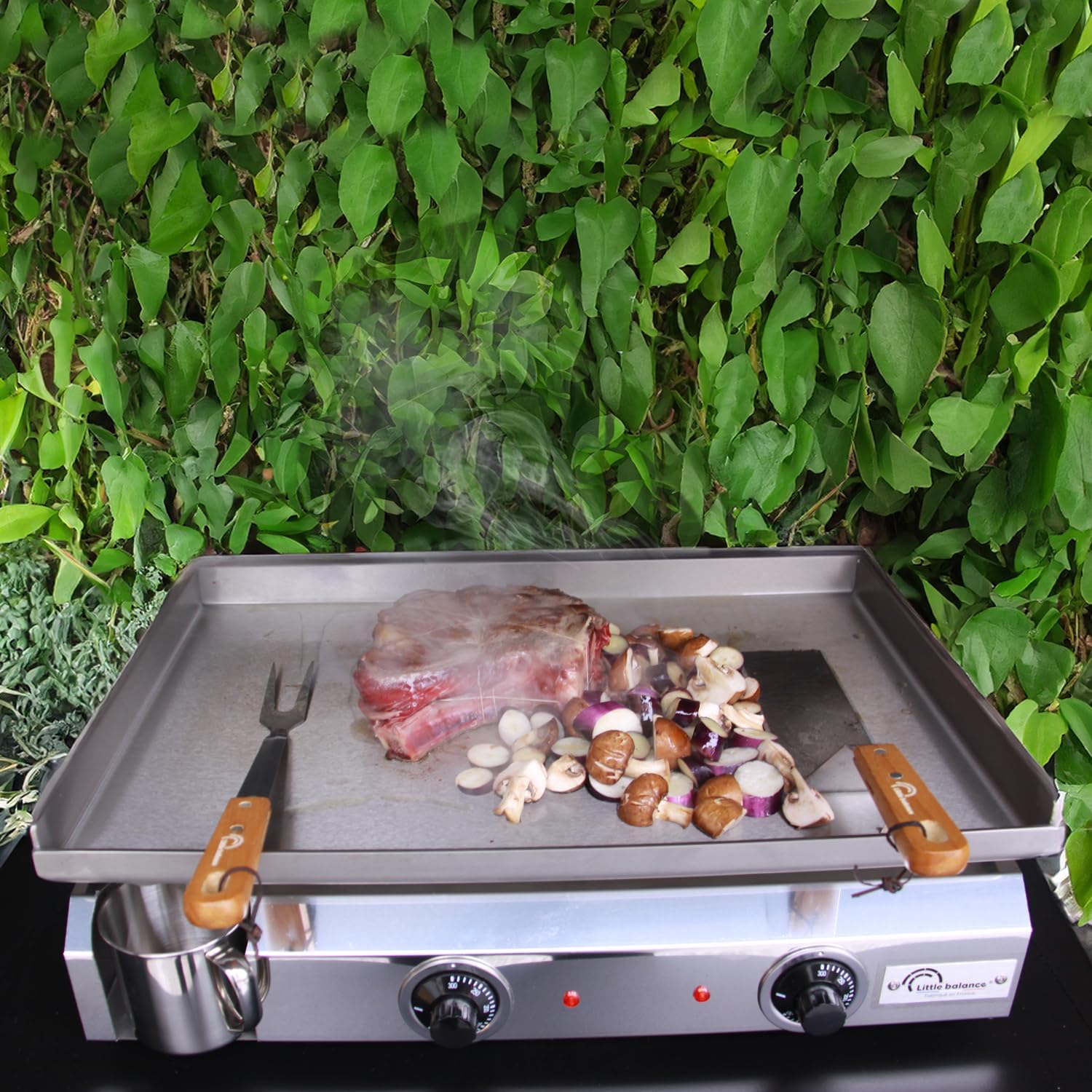 karaca-alisveris - Plancha électrique 2 zones inox 3000W, 60x40cm - 8679