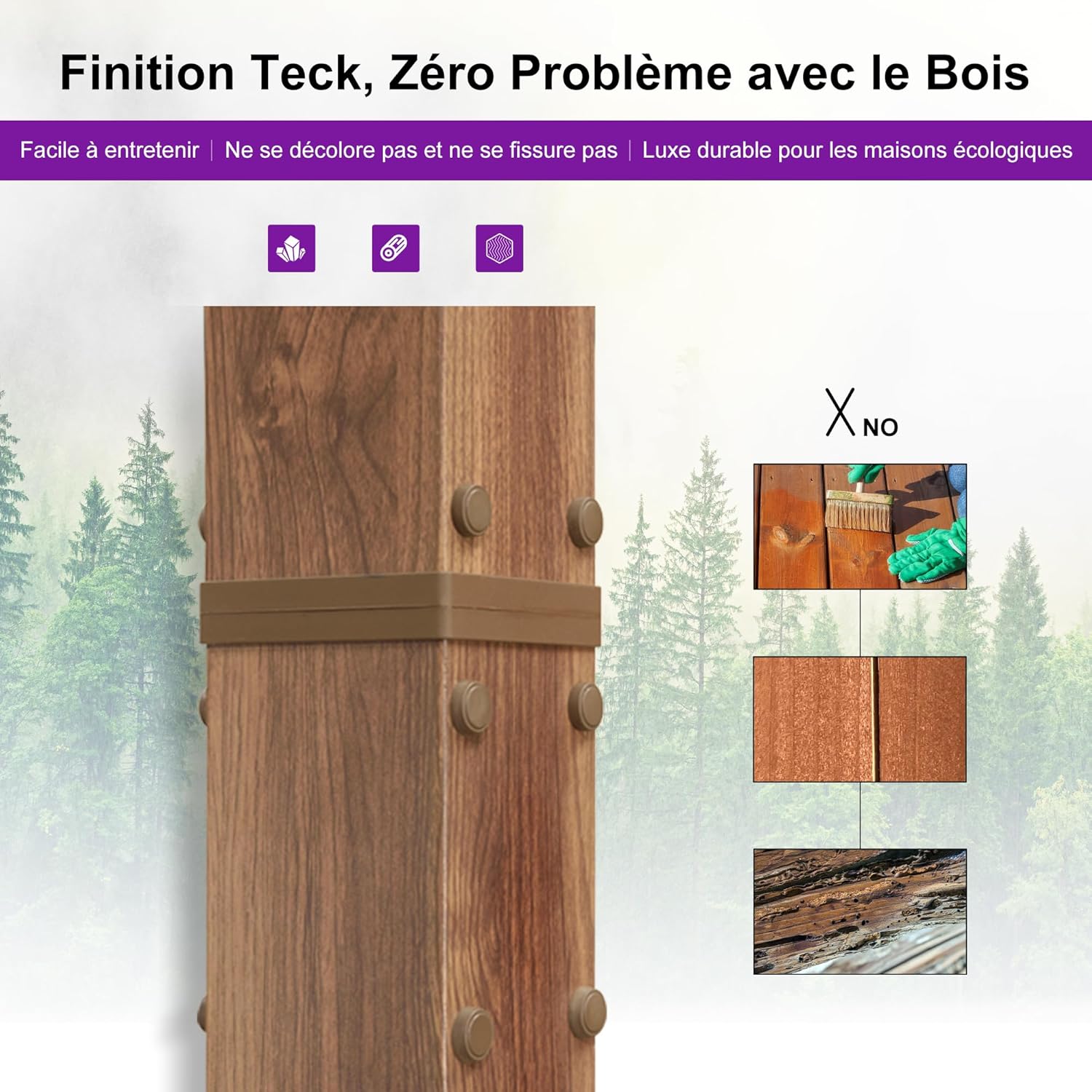 karaca-alisveris - Pergola alu finition teck 4x3m - toile rétractable, rideau, kaki