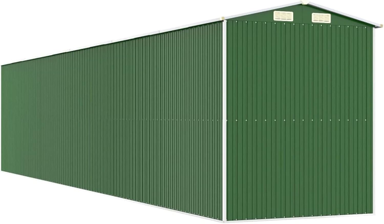 Abri de jardin - acier galvanisé vert - 192x938x223 cm - extérieur
