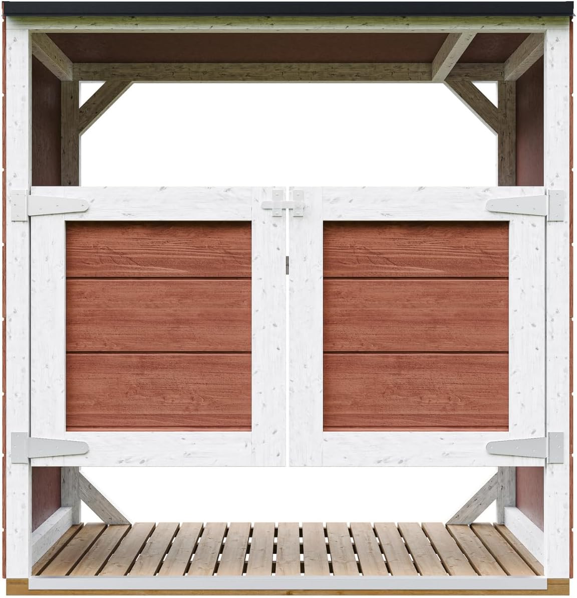 Abri de Jardin pour poubelles, Cache Poubelle extérieur 2x240L – Coffre de Rangement Exterieur, Armoire de Jardin, cabane de Jardin Exterieur – karaca-alisveris M980A-REDWOOD Red